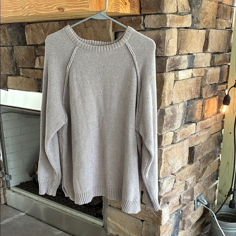 Zenana Outfitters Cozy Gray Crew Neck Sweater